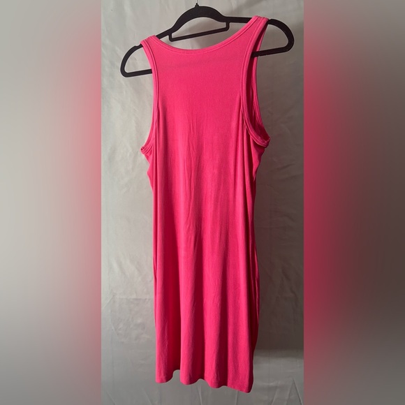 Bright Pink Sleeveless Knit Dress - Picture 4 of 4